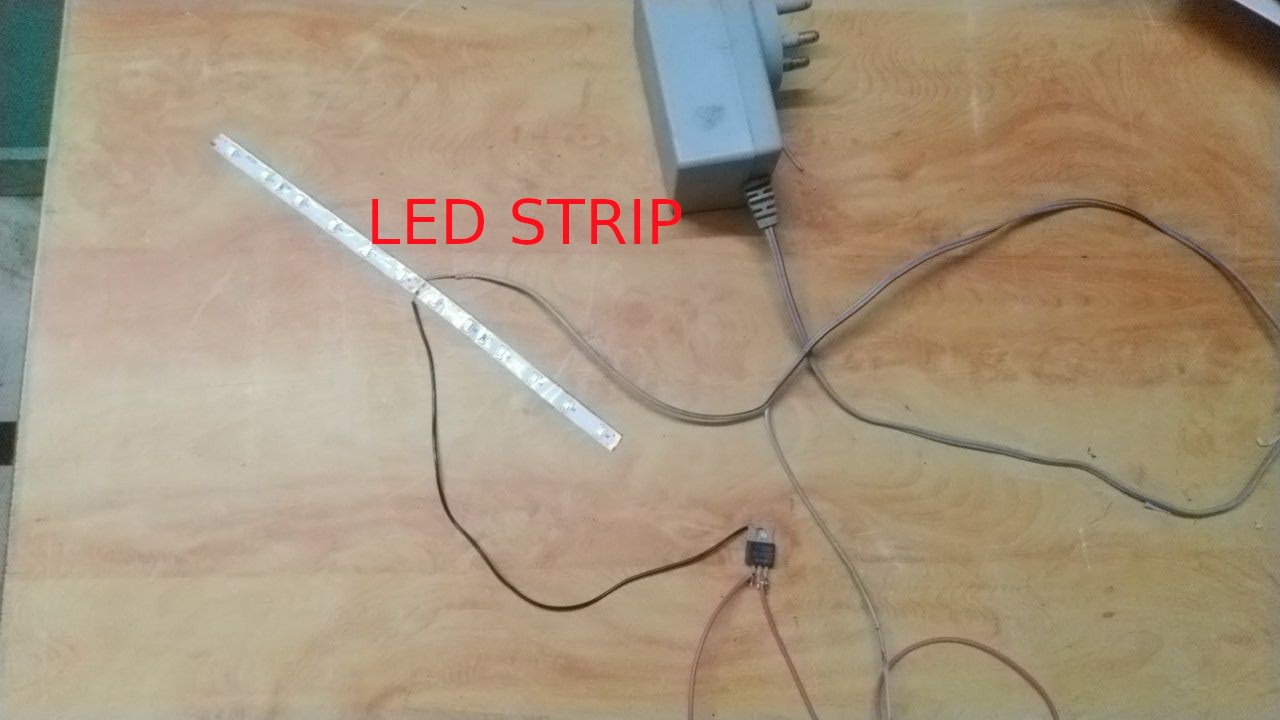 Music Reactive Using Light:
Here we connect the LED Lights to our circuit, Positive End to the Power adapter's positive terminal and the negative end of the LEDs to the Collector of the Transistor