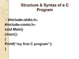 syntax of c program